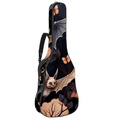 Housse pour guitare basse et électrique motif chauve-souris imperméable Oxford 101-104 cm