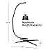 Giantex Hammock Chair Stand Only, Heavy Duty Steel C-Stand for Hanging Chair, 360° Rotation Egg Chair Stand W/Carabiner, 2