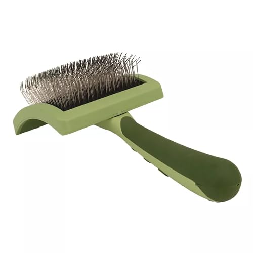 Coastal Pet - Safari - Curved Firm Slicker Brush with Coated Tips for Long Hair, No Color, Medium (6.5' L x 4.0625' W)