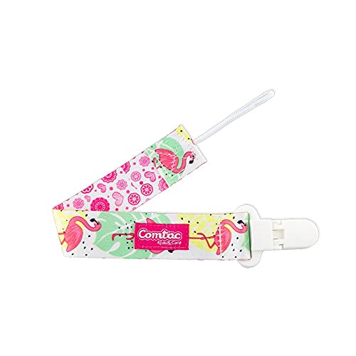 Prendedor de Chupetas 2 Peças Encanto E Flamingo Comtac Kids