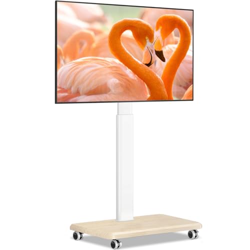 TVON Rolling TV Stand for 32 to 65 70 Inch TVs, Elegant Floor TV Stand with Wheels, Mobile TV Cart...