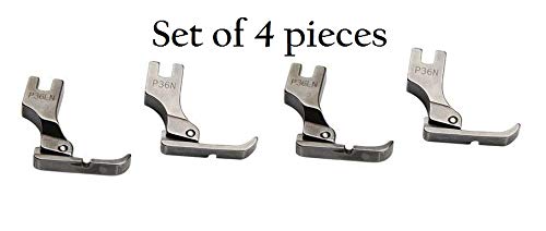 Zenith 4 Piece (2 Set) Right and Left Steel Presser Foot P36LN/P36N for Industrial Sewing Machine Zipper Foot Sewing Machine Parts