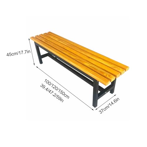 Outdoor Patio Bench Garden Bench Park Seat Chair, Patio Backless 2-Person Seating, Patio Dining Bench Front Porch Benches, for Backyard, Garden, Porch, Patio(Yellow,100cm/39.4in) - Image 7
