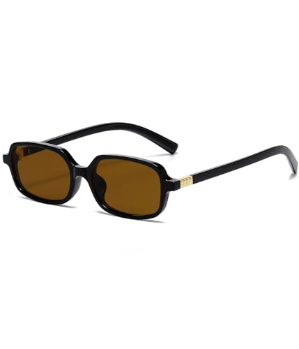 Retro Rectangle Sunglasses for Women Men 90s Small Square Frame Sun Glasses