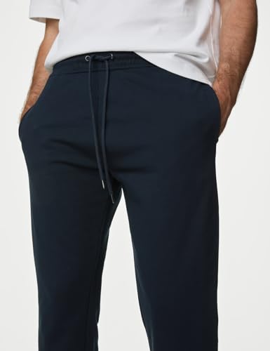 Image of Marks & Spencer Cotton Rich Straight Leg Trackpants