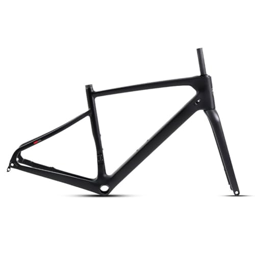 Best Gravel Bike Frame for Durable, Lightweight, and High-Performance Rides 6 BSFHQS 700C Carbon Fiber Gravel Bike Frameset 45/48/51/54CM Road Off-Road Bike Disc Brake Frames Thru Axle Front12×100mm Rear12×142mm Internal Routing(Black,54CM)