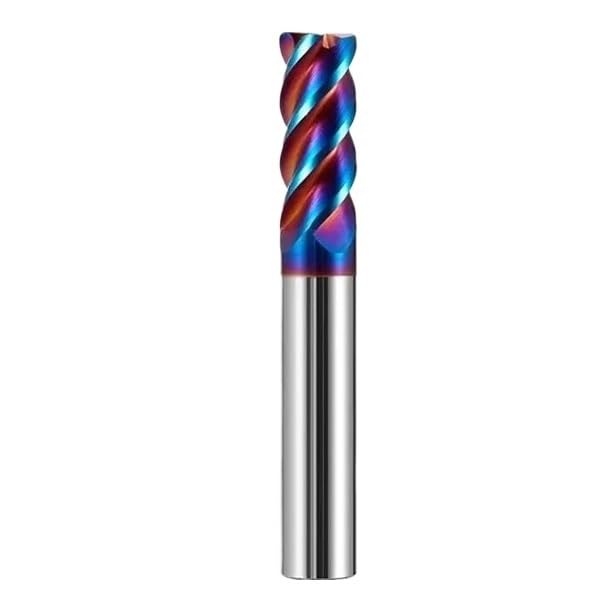 1 szt. frezu walcowo-czołowego HRC70 z powłoką Blue Nano, 4-ostrzowego, CNC, do obróbki zgrubnej, węglika spiekanego, okrągłym czołem(10R1.0x40x100)