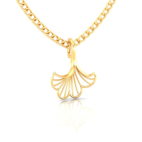 Image of P.C. Chandra Jewellers 14K Gold Pendant (without chain) With Ginkgo Leaf Design For Women - 0.15 Gram
