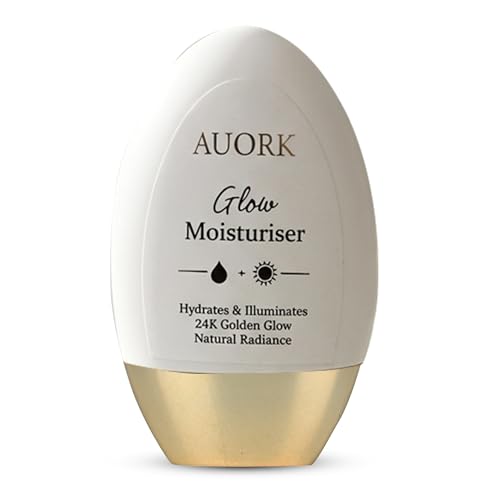 Auork Glow Gel Moisturiser for Men & Women – 24K Golden Hydrating Face Gel, Brightening &...