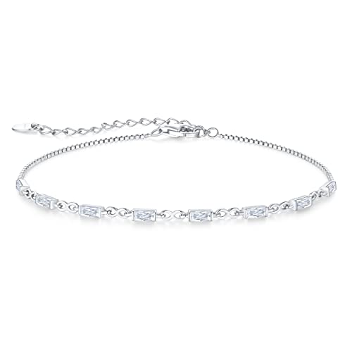 Cde Tennis Bracelets For Women Birthston Dainty Simple Infinity Symbol Link Charm Bracelet Mother's Day Birthday Gifts For Mom Wife Mom Her Girl (Silver-04-April-Diamond) #TOP19