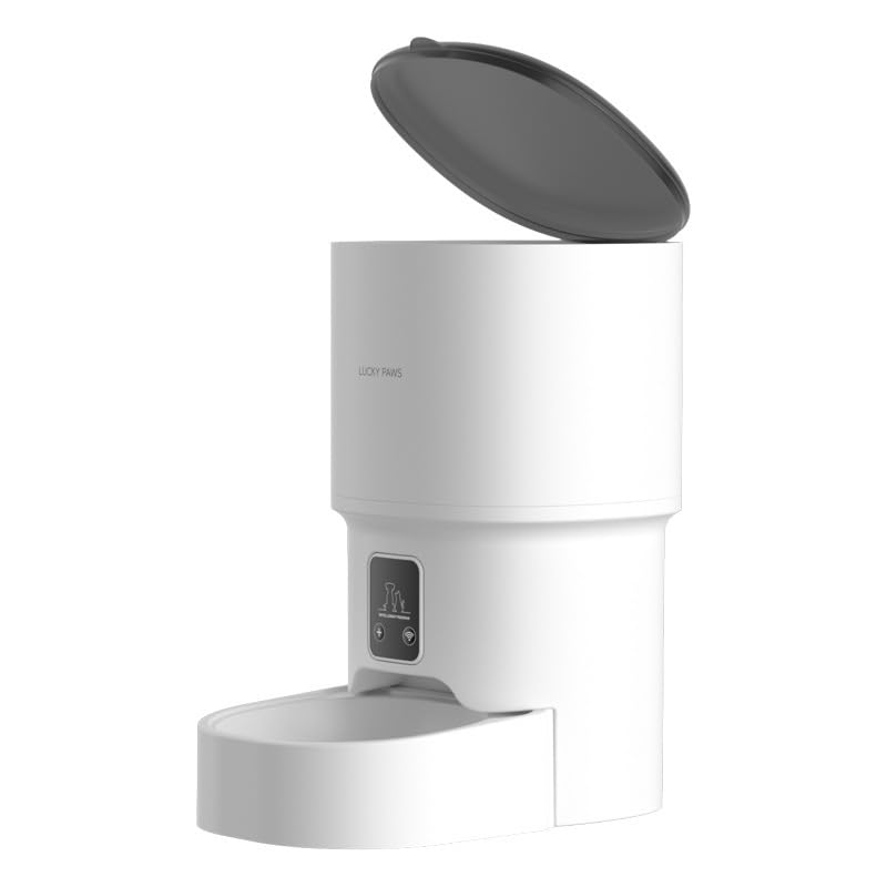Dispensatore alimentare automatico intelligente per animali con controllo remoto via smartphone e WiFi e programmazione oraria dell'alimentazione