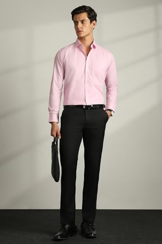 Image of Van Heusen Men's Fashion Formal Mid Rise Slim Fit Premium Formal Trousers | Superior Comfort | Auto-Flex Waist Band | Soft Touch