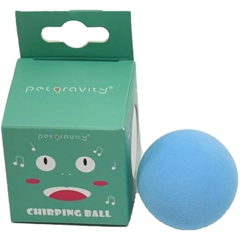 MooGlamor Cat Toys Balls Interactive Cat Toy Simulating Animal Chirp with Birds Frogs or Crickets Chirping Automatic Cat Toys for Indoor Cats (Blue, Ball) Cover