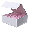 Caja de regalo de 7.8 x 7 x 3.1 pulgadas, color blanco, con tapa, caja plegable para damas de honor y padrinos de boda, con cierre magnético; cajas para regalos, bodas, Navidad, cumpleaños.