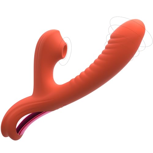 Tracy's Dog Rabbit Sucking Vibrator for Women Couple, Adult Sex Toys for Clitoral G Spot Stimulation, G Spot Vibrator with 3 Suction & 10 Vibration & Come-Hither Modes, Body-Safe Silicone &