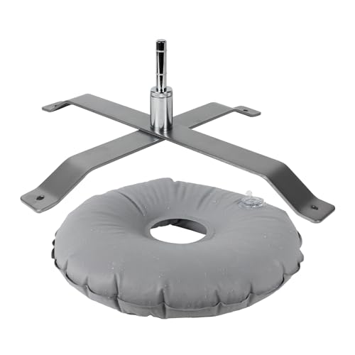 QSUM Cross Base Stand for Feather Flag Feather Flag Weights Base Stainless Steel Stand (Silver)
