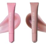 SHEBEEDO 2pcs Glossy Peptide Lip Gloss,Voluminous Plumping Lip Butter Balm,High Shine Glass Finish Tinted Lip Oil,Jelly Lipstick Lip Care & Repair Lip Mask,Long Lasting Lip Jam Lip Gloss Base