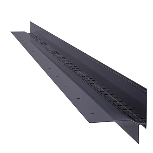 Renoplast® Perfil de Alero de Aluminio W60 200cm Grafito | Acabado de Terrazas y Balcones | Suelos Ventilados Elevados | Sistemas de Drenaje de Agua | Perfil Angular | Protección contra la Corrosión…