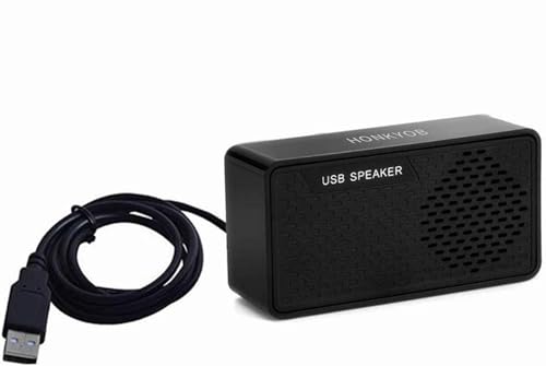 HONKYOB Portable USB Mini Speaker with Loud Stereo Sound,USB Powered for Computer,Notebook,Laptop,PC,Home,Outdoors,Travel,Checkout Counter