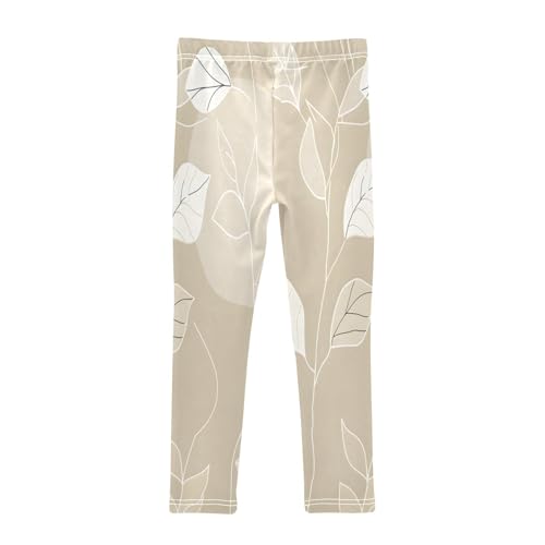 Toddler Girls Leggings Printed Yoga Pants Leggings Omething with White Line Leafs for Kids2