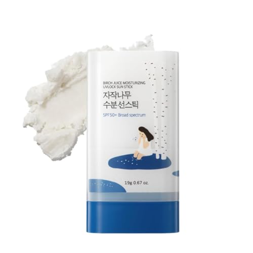 ROUND LAB Birch Juice Moisturizing Sun Stick (SPF50+ PA++++) (19g) | A moisturizing Sunscreen Stick for face and body, No White Cast, Non-Sticky, Ocean Friendly-Reef Safe, Travel-Friendly