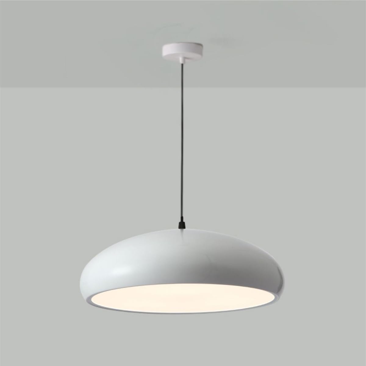 Nordic Orange Dome Pendant Light Fixtures Oversized Mid Century Modern Pendant Ceiling Light 3 Lights Metal Hanging Lamp Large Pendant Lighting for Dining Room - 23.6-Inch Aluminum Shade