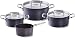 Produktbild Fissler luno / Aluminium-Topfset beschichtet, 4-teilig , Kochtöpfe mit Metall-Deckel (3 Kochtöpfe, 1 Stielkasserolle-deckellos) - Induktion