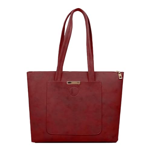 LinRim Häkeln Für Anfänger Taschen Bag Tote Bag Lazy Tote Bag. Fashion Personality Underarm Bag Retro Simple Shoulder Bag For Women Taschen Nähen Aus (Red, One Size)
