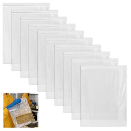10 Pcs Oven Cleaner Bags for Racks Reusable and Leak-Proof Oven Rack Cleaning Bags Washing Degreaser Bag for Home Kitchen BBQ (60x40cm)