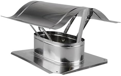 Kaminhaube Napoleon aus Edelstahl – feste Schornsteinhaube mit Bodenplatte – Kaminabdeckung als Regenschutz für Schornstein 145x280 mm – wetterfest, rostfrei & langlebig