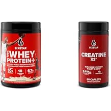 Six Star Elite 100% Whey Protein Plus Vanilla Cream 1.8lbs & Creatine Pills X3 Creatine Capsules Muscle Builder for Men Women