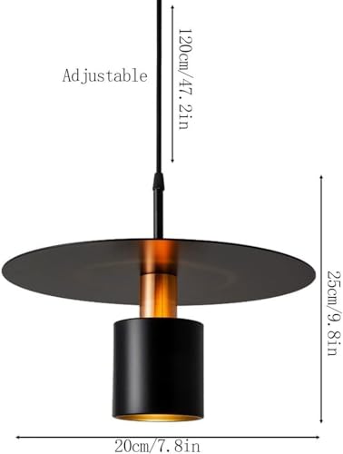 Lámpara colgante nórdica E27 de hierro forjado con base de disco para dormitorio 4