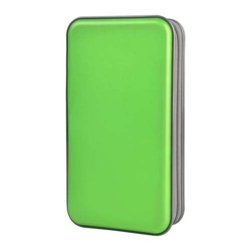 Alachi USA Porte-CD 72 Capacité CD/DVD Portefeuille Organisateur de Rangement Portable en Plastique Rigide pour Voiture Voyage 96 Capacity Vert