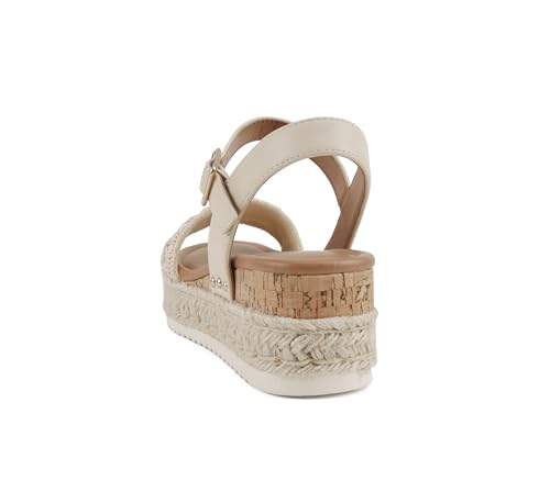Soda “Seeds” ~ Women Round Toe Raffia Stitch Espadrille Wedge Sandals3