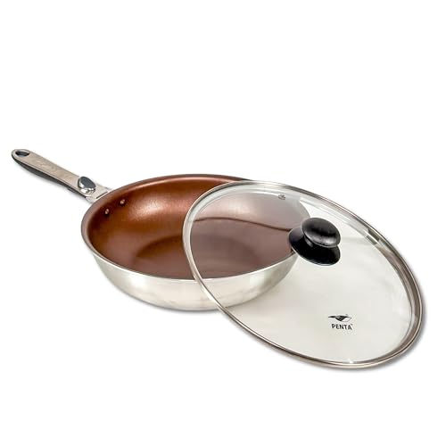 王様フライパンPENTA(ペンタ2.0) 28cm 深型 蓋セット アンティックゴールド 日本製 10年保証 PFOA PFOSフリー ガス火 IH 取っ手が取れる オーブン対応 安全 安心 健康 焦げ付かない こびりつかない 焦げない くっつかない 長持