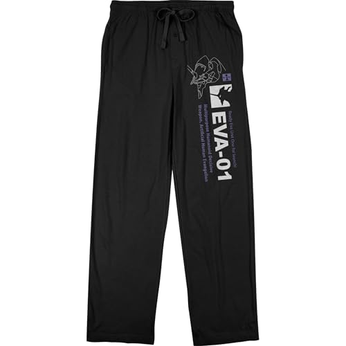 Bioworld Neon Genesis Evangelion Eva-01 Adult Black Sleep Pajama Pants