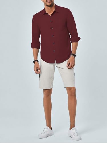 Image of TAGDO Men's Cotton Blend Full Sleeve Solid Shirt with Pocket (5169)