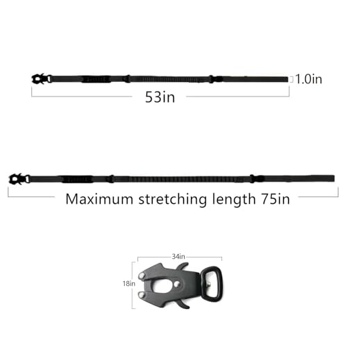 4-6FT Heavy Duty Dog Leash for Large Dogs, Shock Absorbing Bungee Tactical Dog Leash with 2 Padded Handle, Car Seatbelt and Metal Carabiner Clip, Strong No Pull Dog Leash for Medium Dogs (Black) 4-6FT Heavy Duty Dog Leash for Large Dogs, Shock Absorbing Bungee Tactical Dog Leash with 2 Padded Handle, Car Seatbelt and Metal Carabiner Clip, Strong No Pull Dog Leash for Medium Dogs (Black)