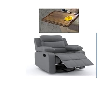 Manual Recliner | 1 Seater Sofa |1 Food Tray | 1 Seater Chair Sofa | Finish Model RT22