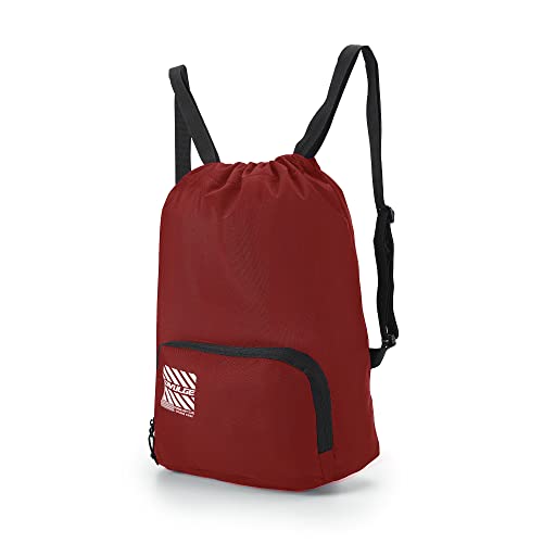 Image of DIVULGE Meteor Red 16 liters Polyester Drawstring bag, daypack Gym bag Rucksack Backpack With Zip Pocket