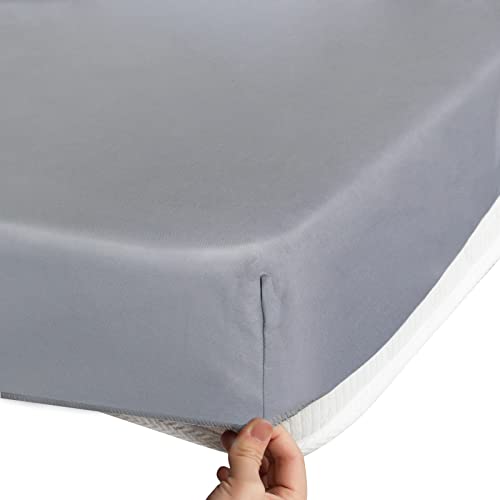 Cot Sheets 25" x 75", Cot Size Sheet Fitted with Narrow Twin/Camp Bunk/Rvs Bunk/Guest Beds/Army Cots/Trifold Mattress, Super Soft Breathable Microfiber Bed Cover, Bottom Sheet, Gray