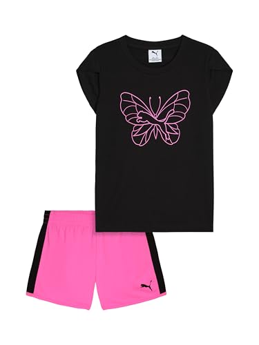 Image of PUMA Girls' 2pc Jersey SS Tee & French Terry Short Set