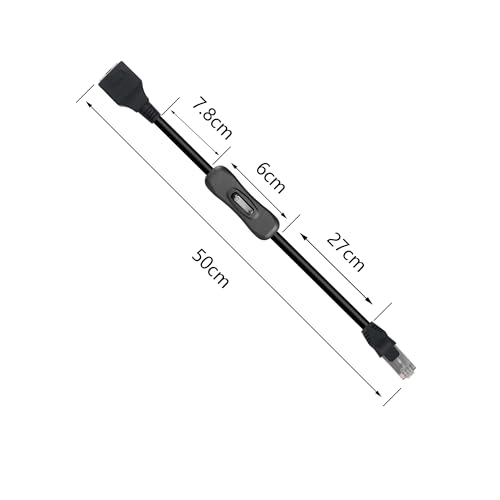 Cable de red Patch RJ45 Cat5e 50 cm con interruptor miniatura 4