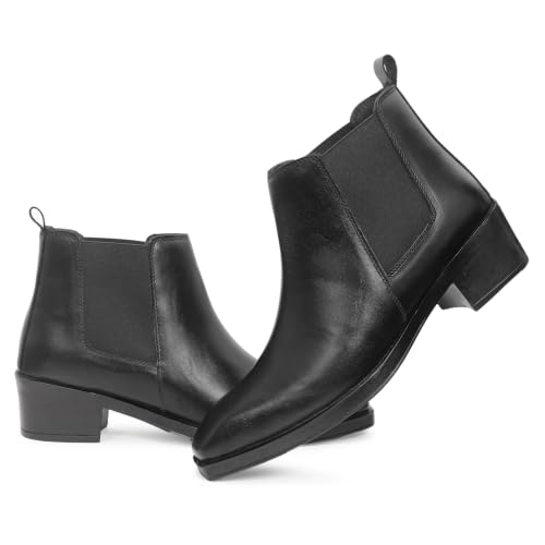 Image of VH ENTERPRISES Cuben chelsea Leather Shoe, Black