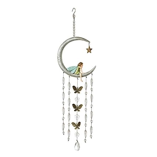 Grasslands Road Fairy in The Moon Wind Chime, 6-Inch