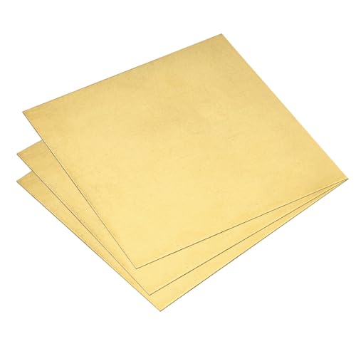 uxcell Brass Sheet, 3Pcs 4
