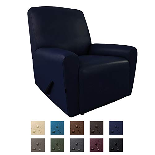 Easy-Going PU Leather Recliner slipcovers, Waterproof Stretch Sofa Covers, 4 Pieces Stretch Furniture