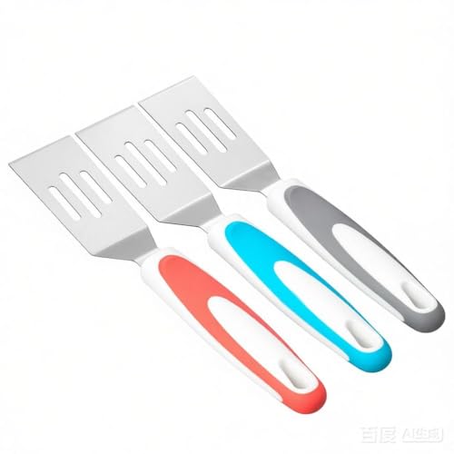 EdirFtra Juego de espátulas de Acero Inoxidable, Juego de 3 espátulas de Cocina, espátulas de Metal para Uso en la Cocina, espátulas Multiusos de Acero Inoxidable para Voltear filetes y Servir Queso