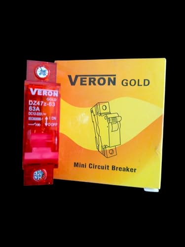 Image of Circuit Breaker, DZ47Z-63 Model, 63A, DC 12-220V, Red Transparent Housing, IEC60898-1 Standard, EV Scooter MCB