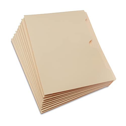 Image of Amazon Basics Reinforced File Jackets, Letter Size, Straight-Cut Tab, 2 Inch Expansion, Manila, 50-Pack
